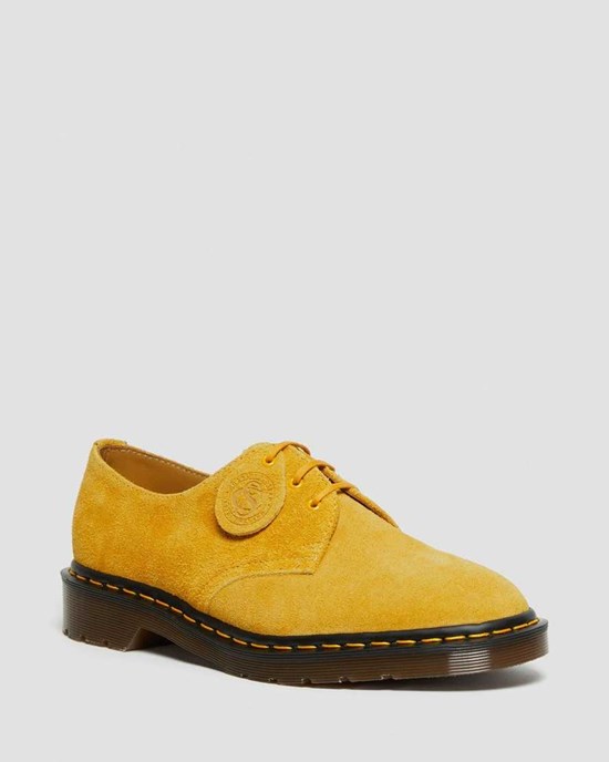 Scarpe Oxford Uomo Dr Martens 1461 Made In England Scamosciate Gialle | 942-YRWOMA