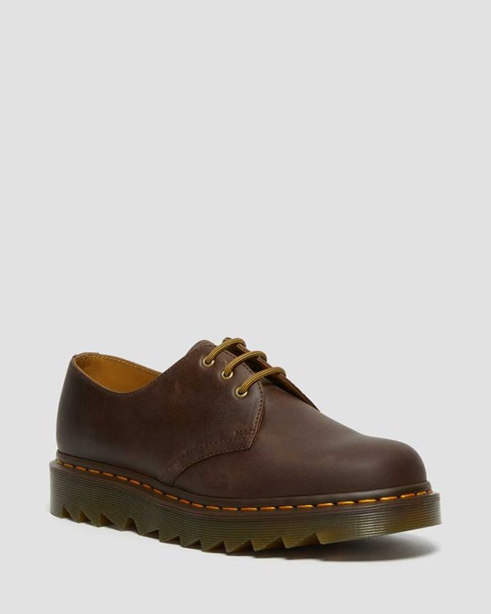 Scarpe Oxford Uomo Dr Martens 1461 Ziggy Pelle Marroni Scuro | 732-LEHMUT