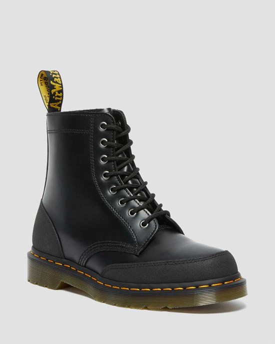 Stivaletti Donna Dr Martens 1460 Guard Panel Pelle Nere | 806-DJLYPG