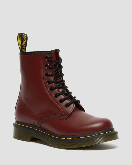 Stivaletti Donna Dr Martens 1460 Smooth Pelle Rosse | 670-UZIWKJ