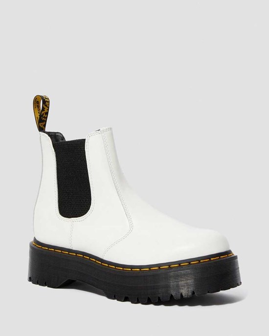 Stivaletti Donna Dr Martens 2976 Smooth Pelle Platform Bianche | 863-WGODKY