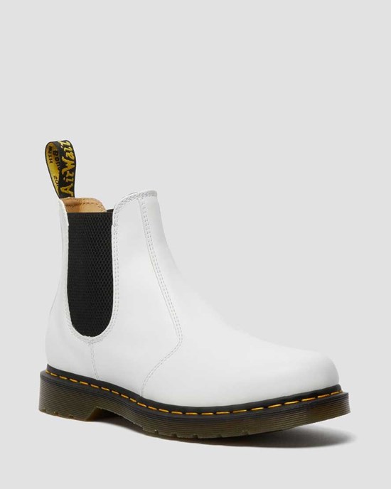 Stivaletti Uomo Dr Martens 2976 Yellow Stitch Smooth Pelle Bianche | 037-BLUZOD