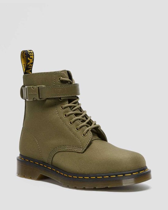 Stivali Stringati Uomo Dr Martens 1460 Futura Olive Cinturino Verde Oliva | 079-UYFOWS