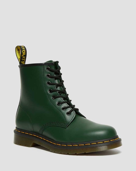 Stivali Stringati Uomo Dr Martens 1460 Smooth Pelle Verdi | 514-KCJYBG