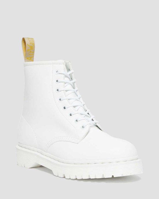 Stivali Stringati Uomo Dr Martens Vegan 1460 Bex Kemble Mono Bianche | 276-TOYZEB