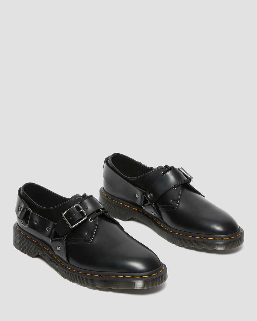 Scarpe Oxford Uomo Dr Martens Henree Polished Smooth Pelle Nere | 284-KEUDCA