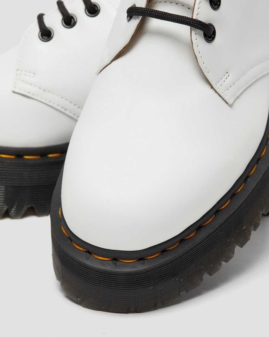 Scarpe Platform Donna Dr Martens 1461 Smooth Pelle Bianche | 201-QFZRMV