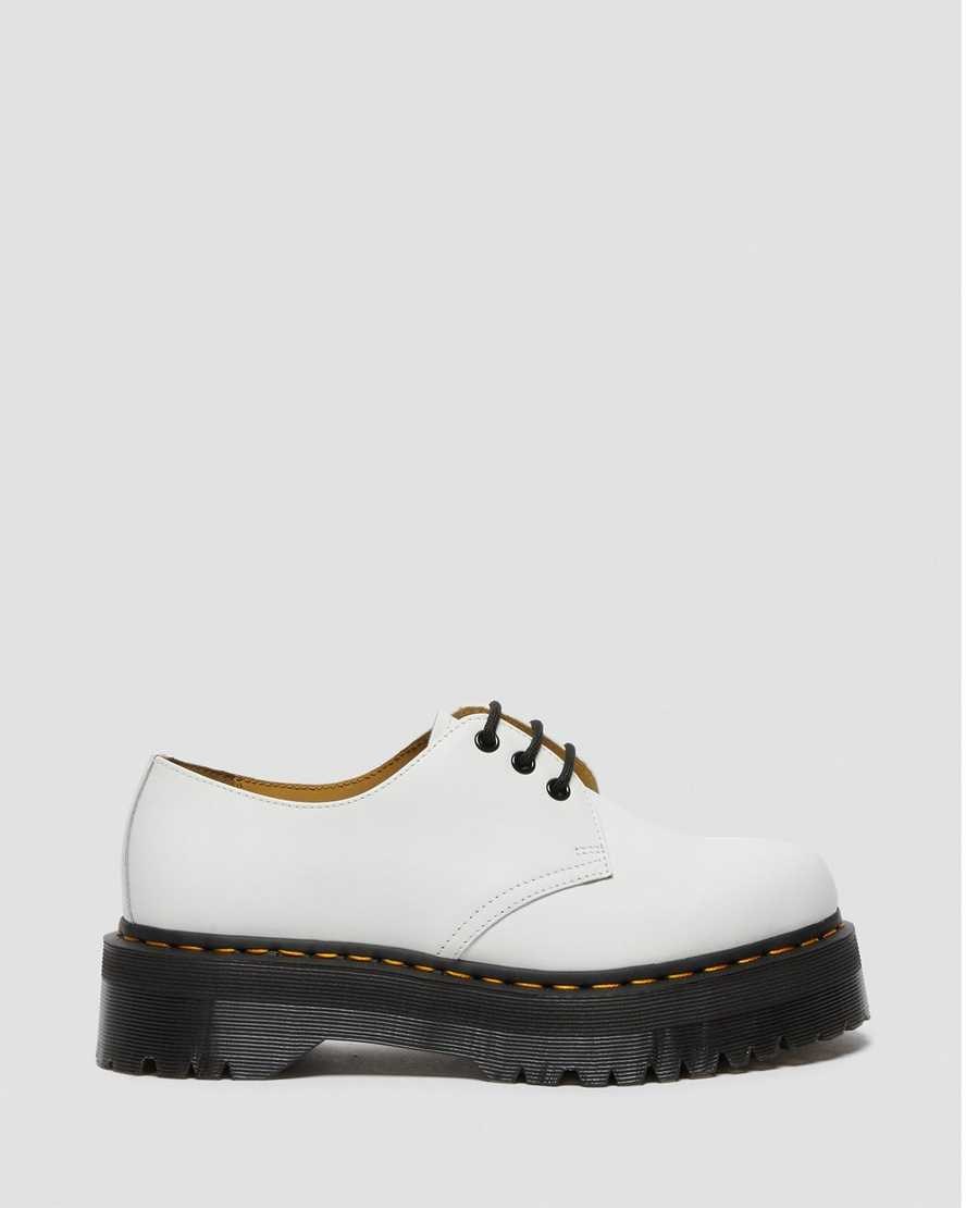 Scarpe Platform Donna Dr Martens 1461 Smooth Pelle Bianche | 201-QFZRMV