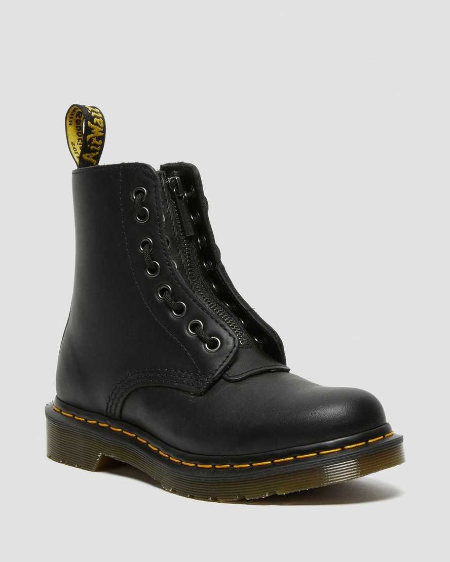 Stivaletti Donna Dr Martens 1460 Pascal Nappa E Zip Nere | 703-UTECNF