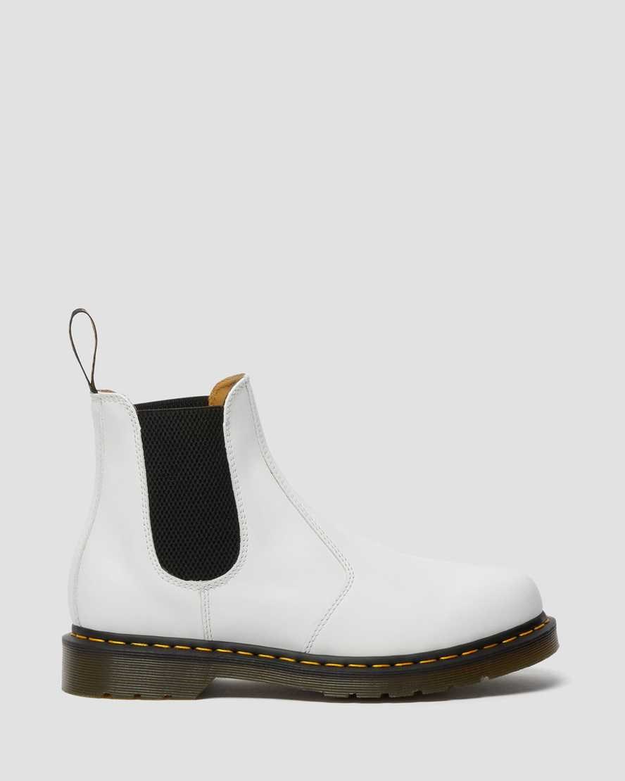 Stivaletti Donna Dr Martens 2976 Yellow Stitch Smooth Pelle Bianche | 169-VFIJUB