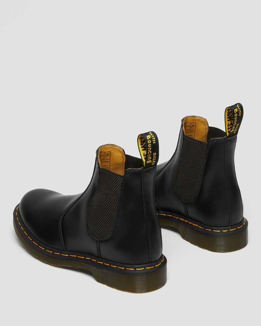 Stivaletti Uomo Dr Martens 2976 Yellow Stitch Smooth Pelle Nere | 437-FLZSBW