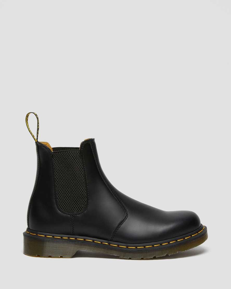 Stivaletti Uomo Dr Martens 2976 Yellow Stitch Smooth Pelle Nere | 437-FLZSBW