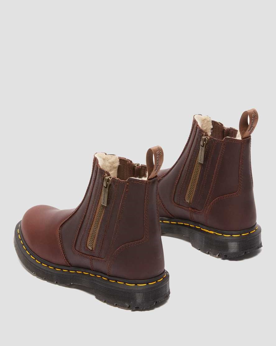 Stivali Donna Dr Martens 2976 DM's Wintergrip Zip Up Marroni | 154-IHJDPN