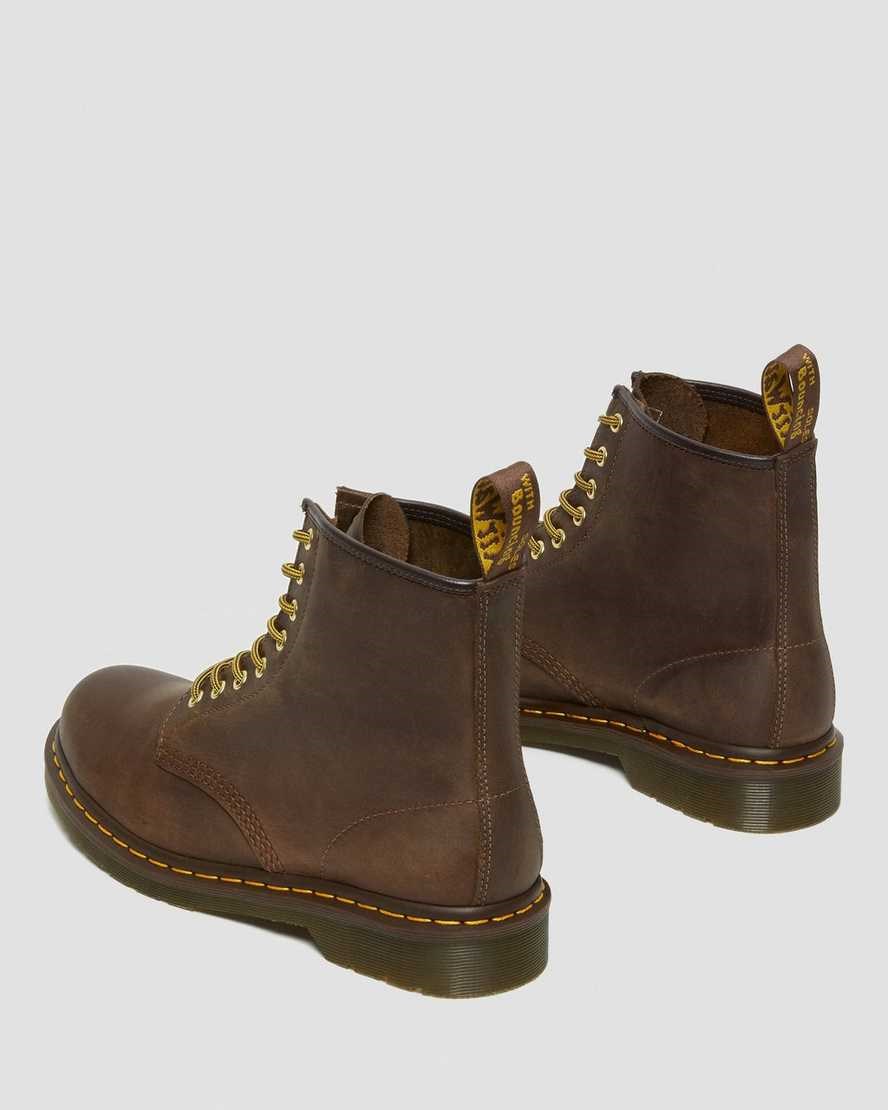 Stivali Utilitari Uomo Dr Martens 1460 Crazy Horse Pelle Marroni | 742-QFYWET