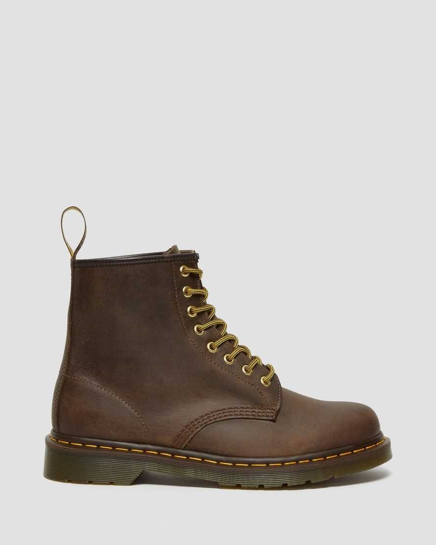 Stivali Utilitari Uomo Dr Martens 1460 Crazy Horse Pelle Marroni | 742-QFYWET